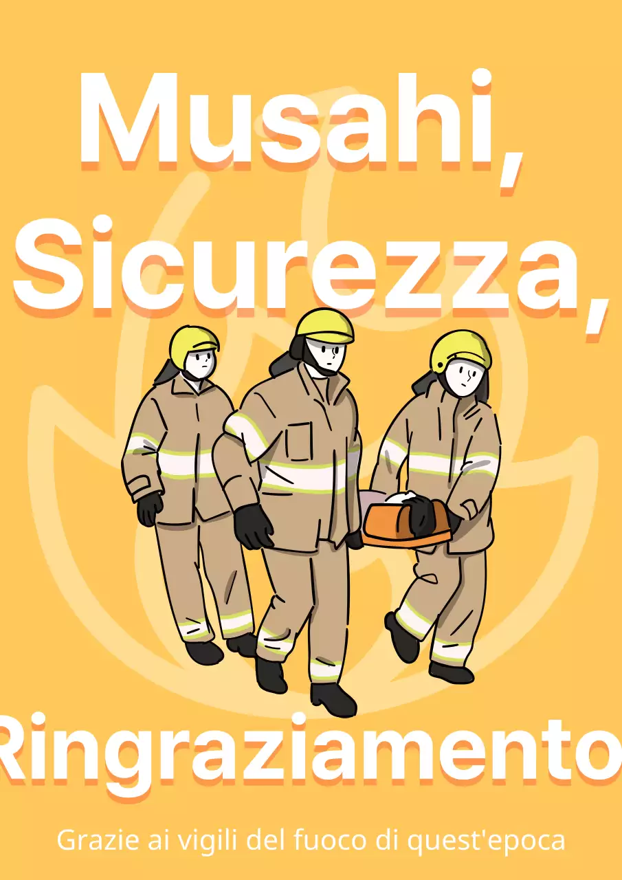 Rivista semplice dei vigili del fuoco con sfondo giallo