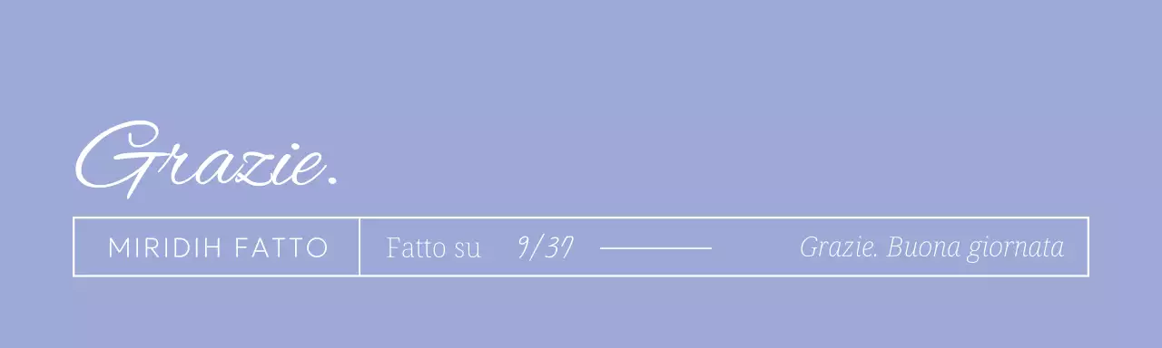 Intestazione di ringraziamento con il marchio di un centro commerciale color malva