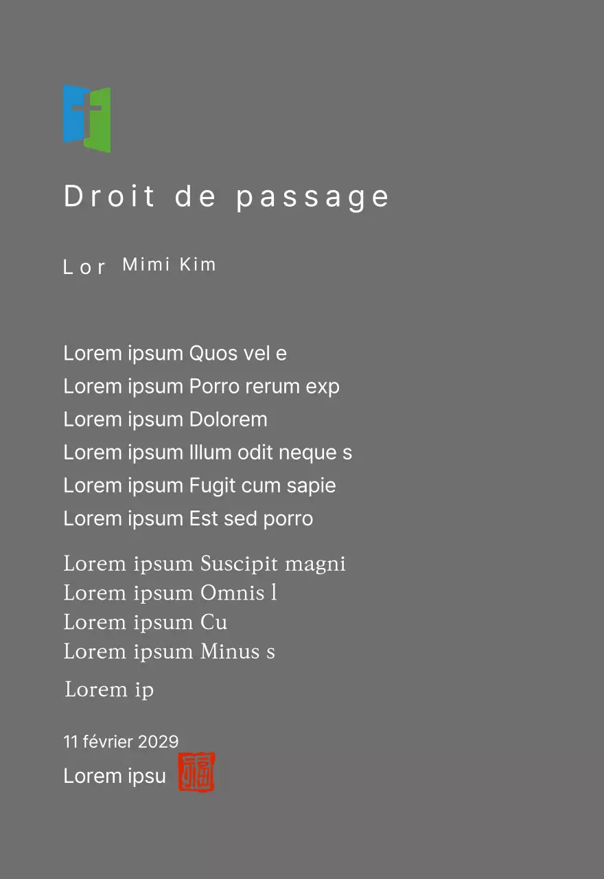 Plaque avec logo de l'église