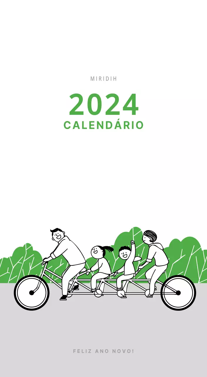 Calendário ilustrado multicolorido