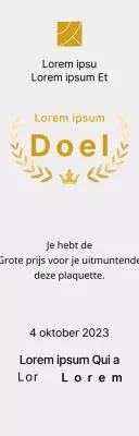 Wedstrijd concept winnaar plaquette met lauwer lijnen en kroon illustratie