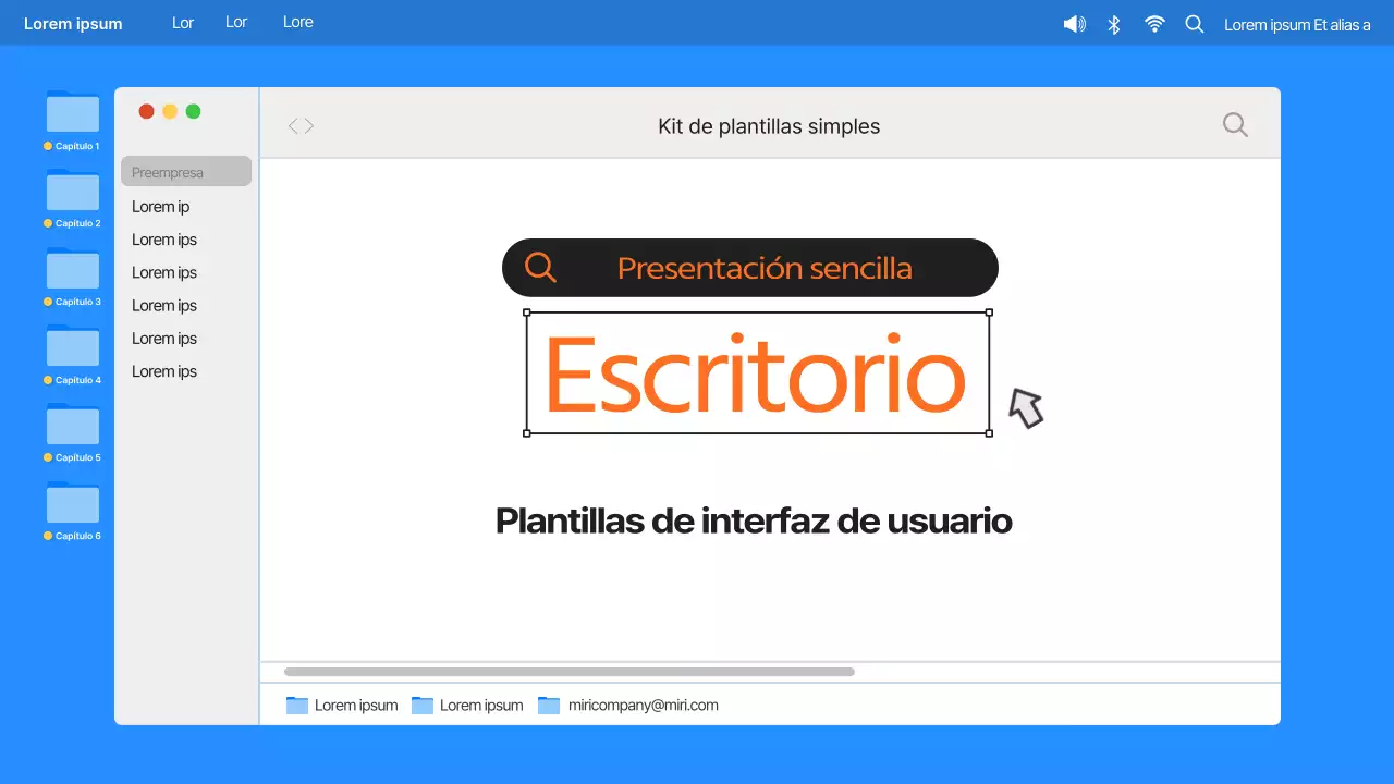 Interfaz de usuario sencilla en azul y naranja Perfil de la empresa