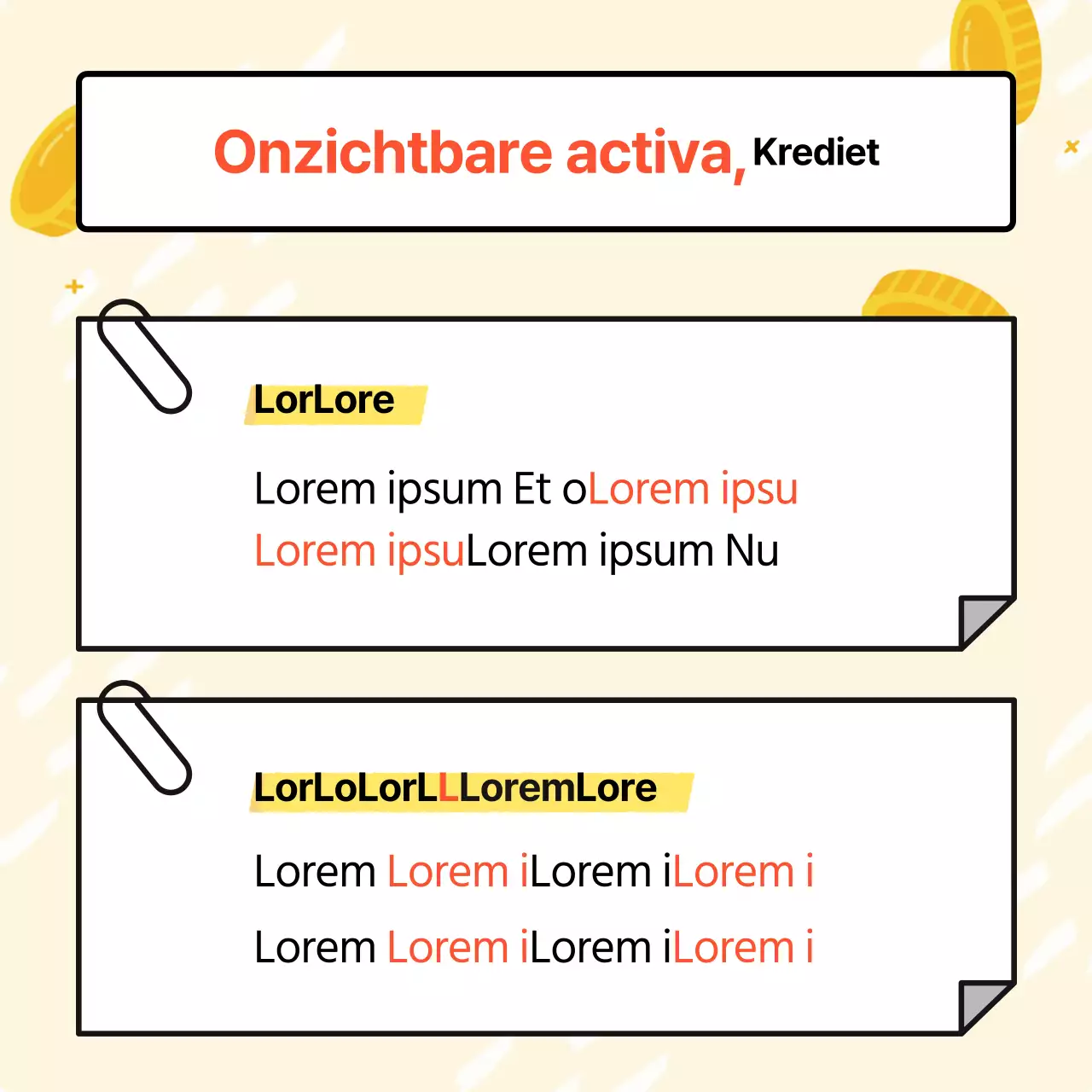 Gele en rode minimalistische creditcardadvertentie voor starters