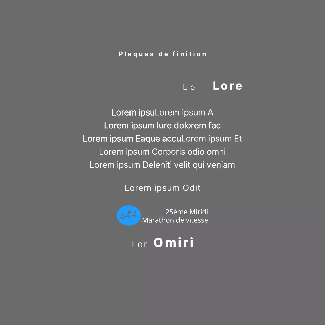 Plaque de finisher concept marathon avec logo simple