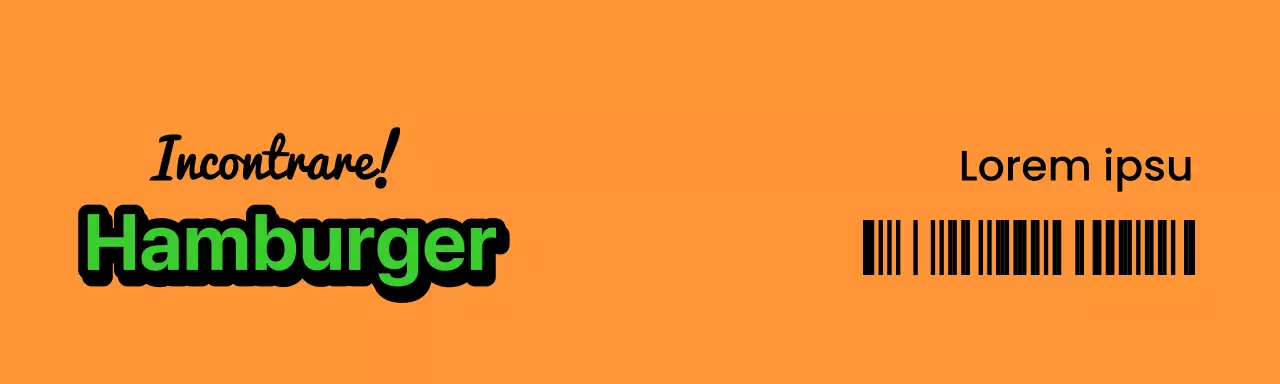 Merchandising arancione e verde a marchio Heathertack per hamburger fatti a mano