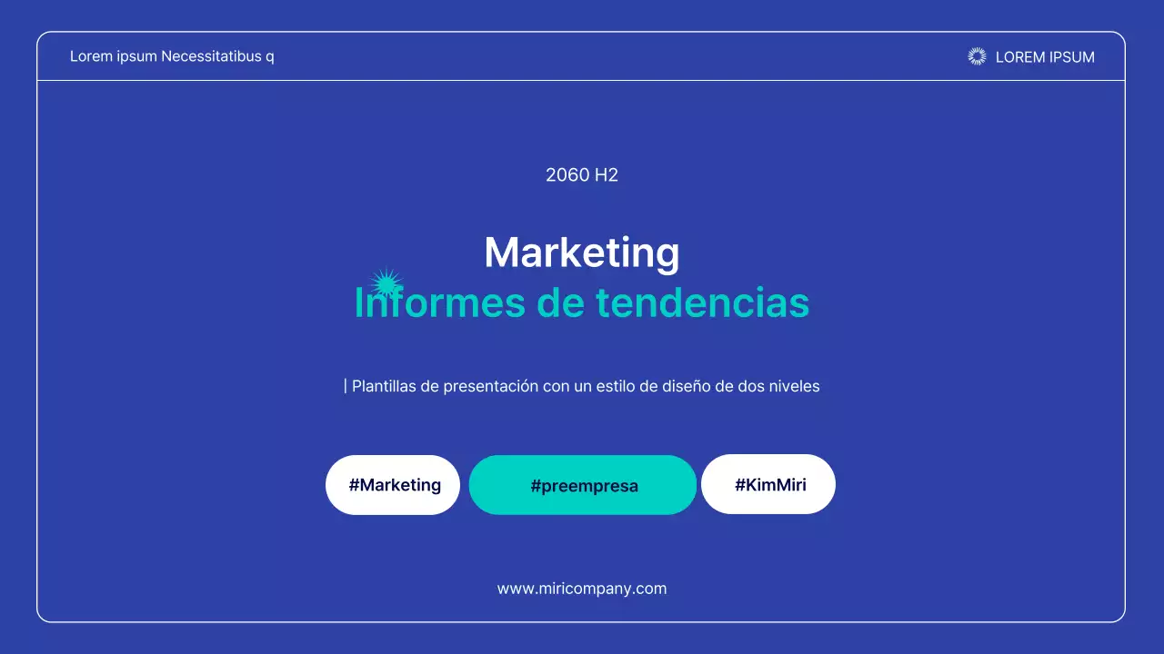 Un sencillo informe de tendencias de marketing en azul marino y menta