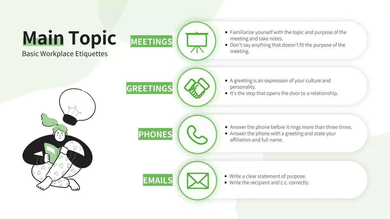 Green Modern Employee Seminar Guide Presentation