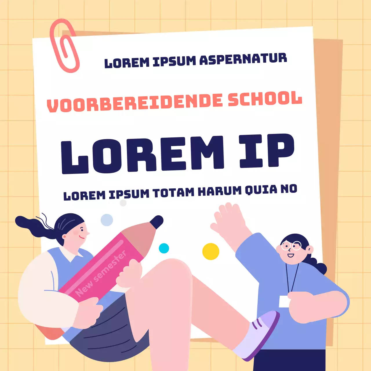 Een kitscherige geel-witte vacature voor starters