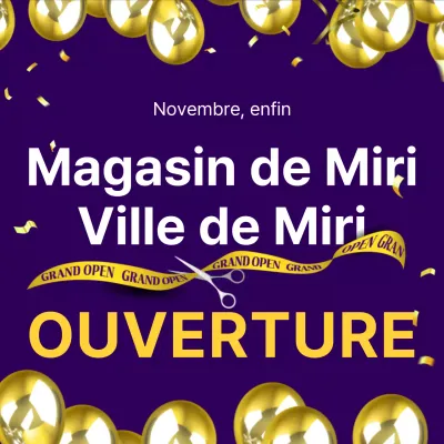 Promouvoir l'ouverture d'une succursale de luxe jaune et violet