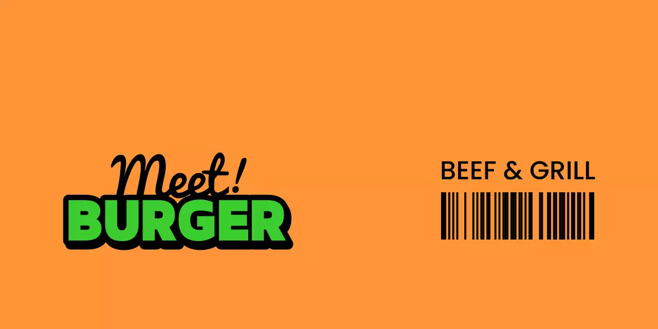 Orange and green handmade burger branded merchandise header tag