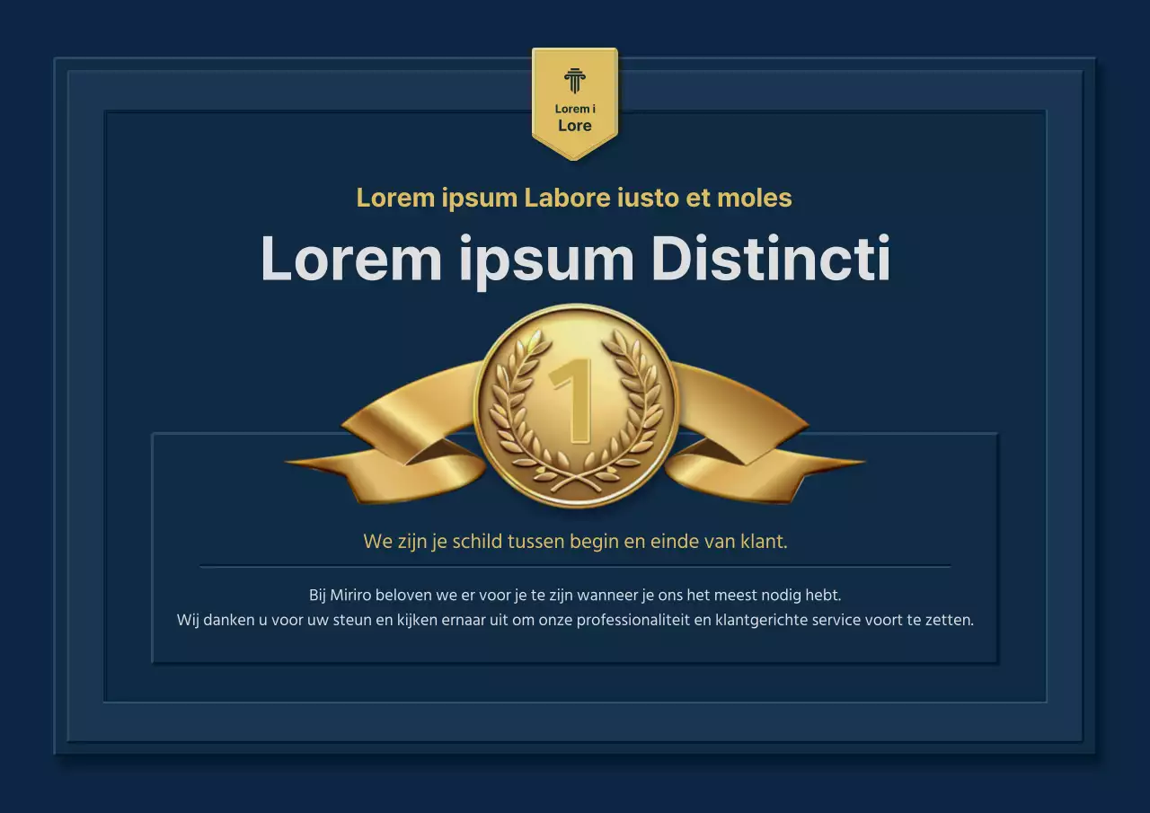 Promoot luxe awards in geel en marineblauw