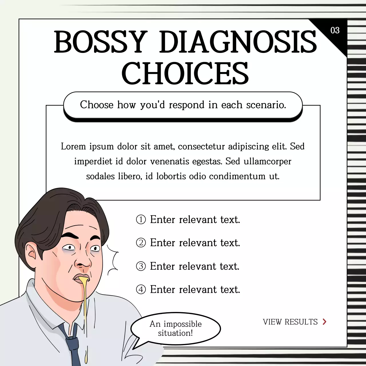 Sickening business humor posts in chartreuse and black