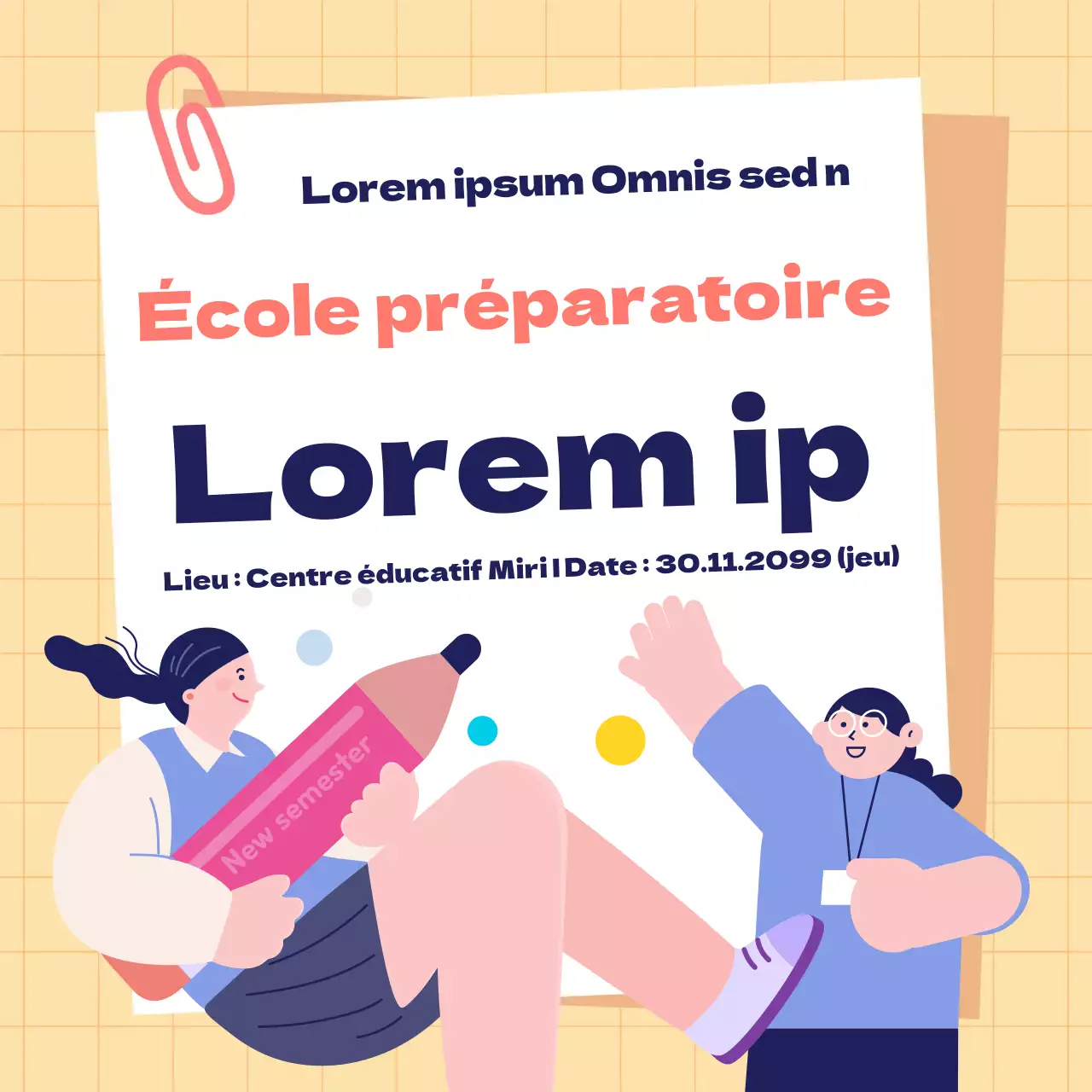 Un panneau d'affichage kitsch jaune et blanc pour l'emploi de débutant