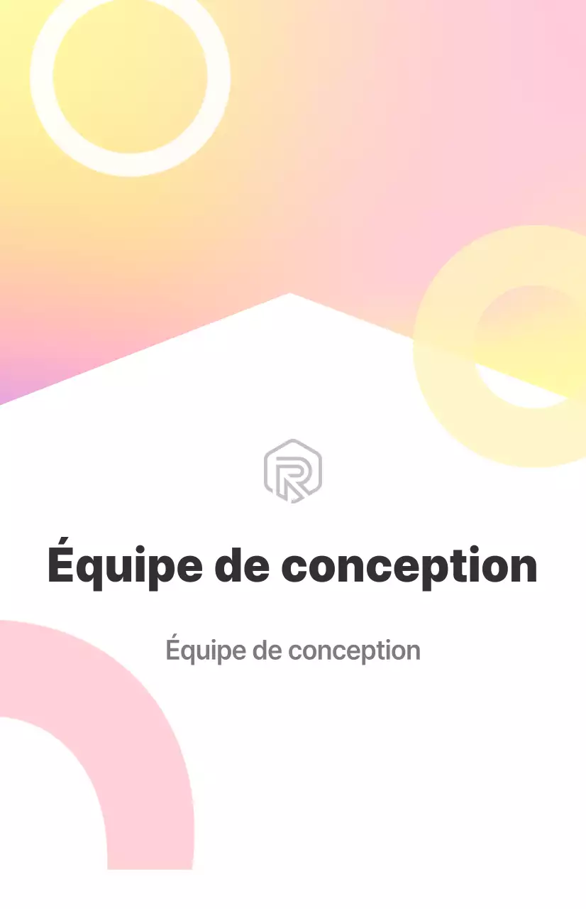 Un panneau de présentation de l'équipe de conception propre, blanc et codé par couleur
