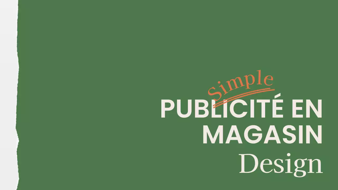 Publicité minimaliste pour un menu en magasin en vert et orange