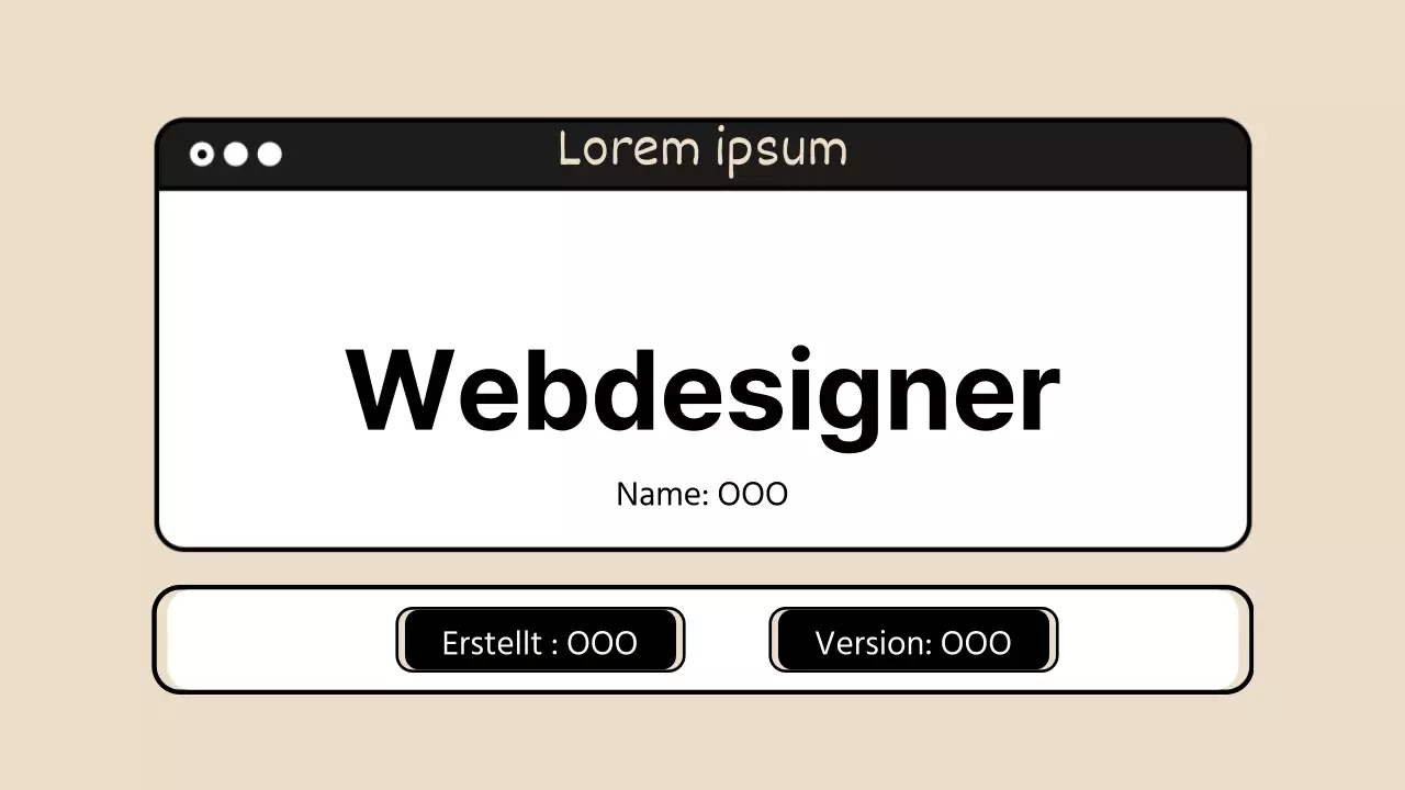 Ein einfacher Webseitenplan in Beige