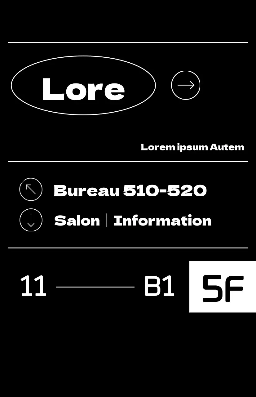 Un guide simple, en noir et blanc, sur le sol de l'entreprise