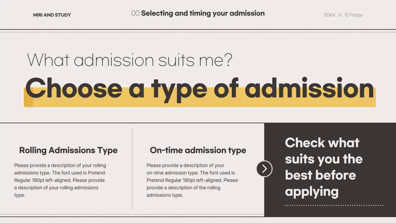 옐로우 모던 입학 발표 프레젠테이션