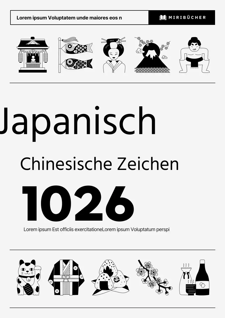 Einfacher japanischer Schulbucheinband in Grau und Schwarz