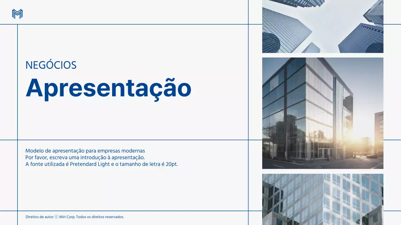 Relatórios de empresa modernos em azul e cinzento