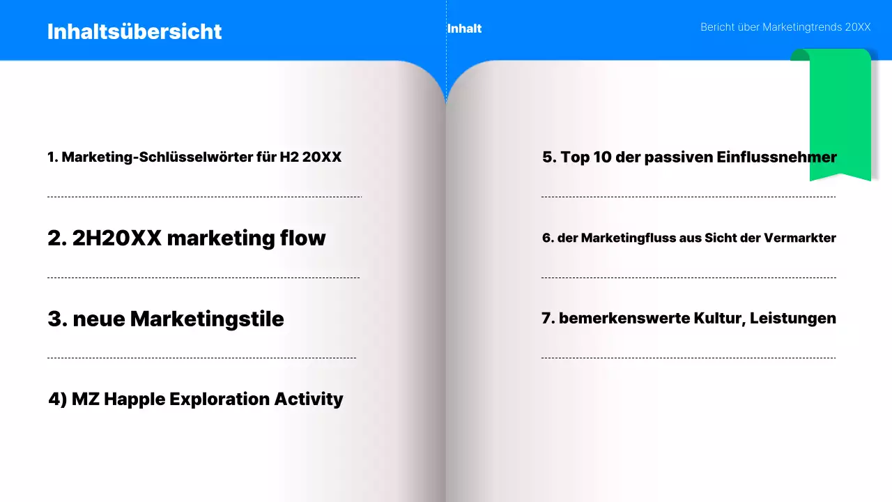Kitschiger Marketing-Trendbericht der Generation MZ in Blau und Mint