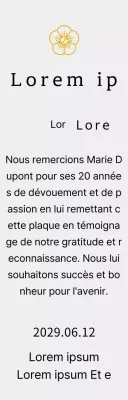 Plaque de remerciement du concept d'inscription de Line Flower