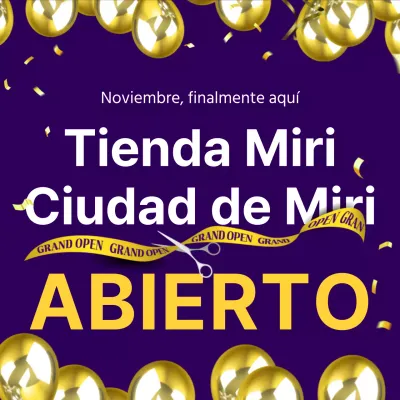 Promoción de la apertura de una lujosa sucursal amarilla y morada