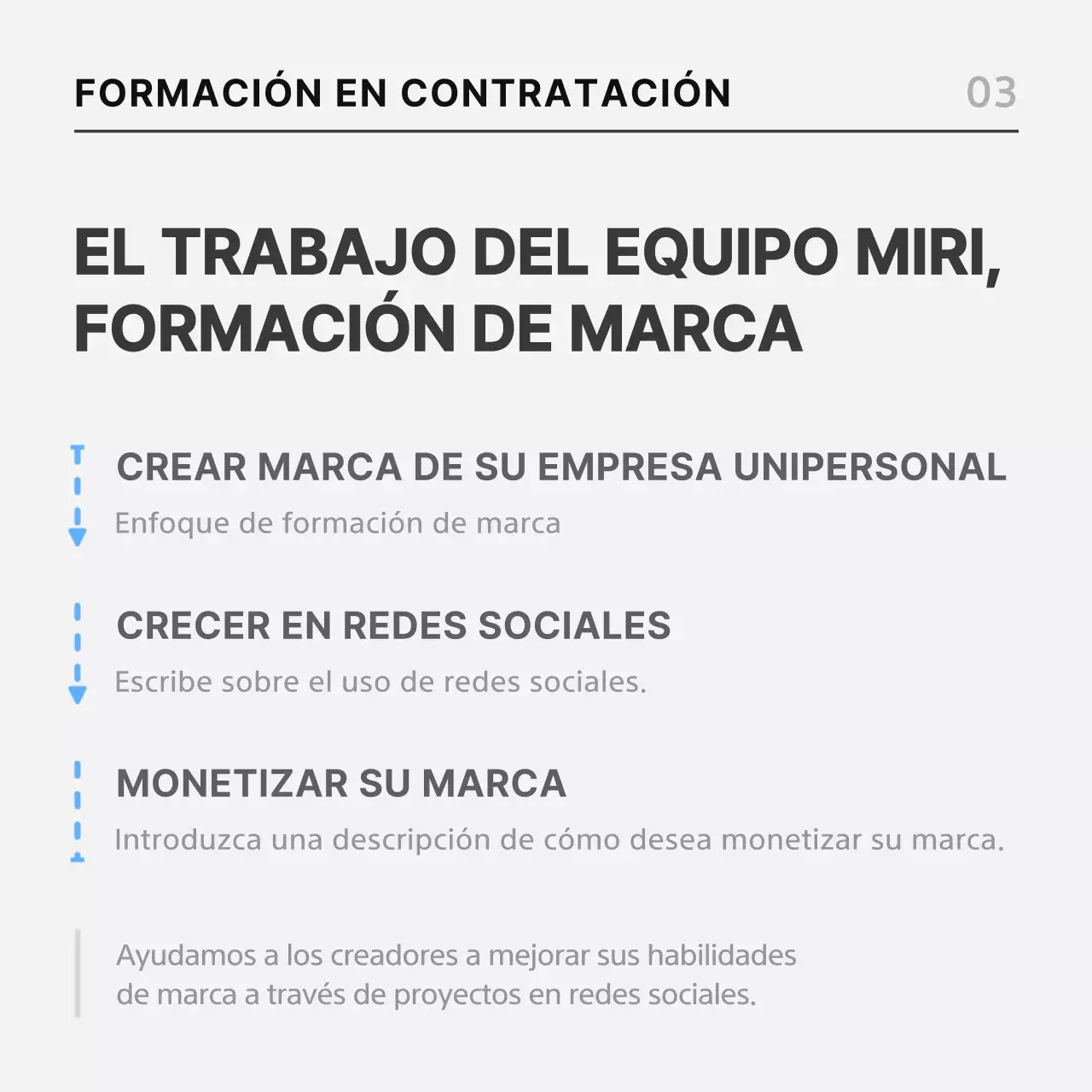 Un simple anuncio de empleo en negro y azul