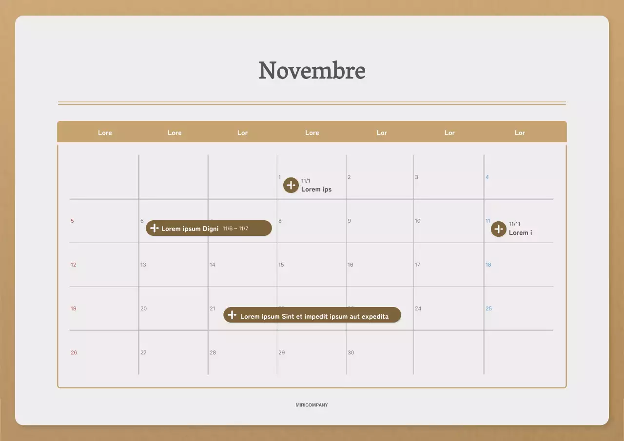Un'agenda di base in marrone e beige