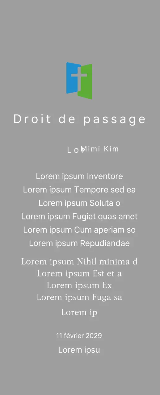 Plaque avec logo de l'église