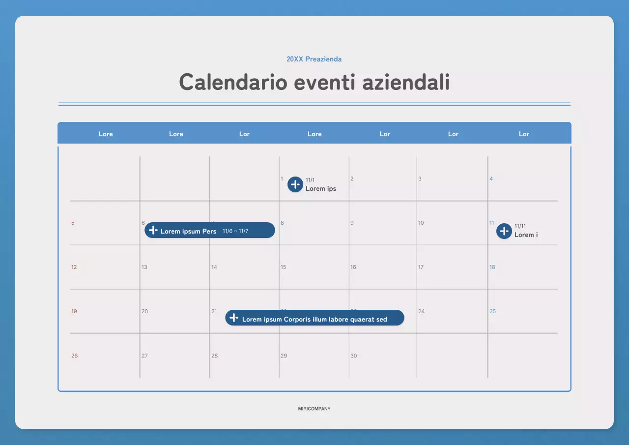 Un calendario di base blu e blu navy