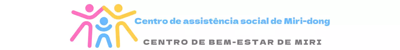 Logótipo de serviço público de centro de assistência social com ilustração de família
