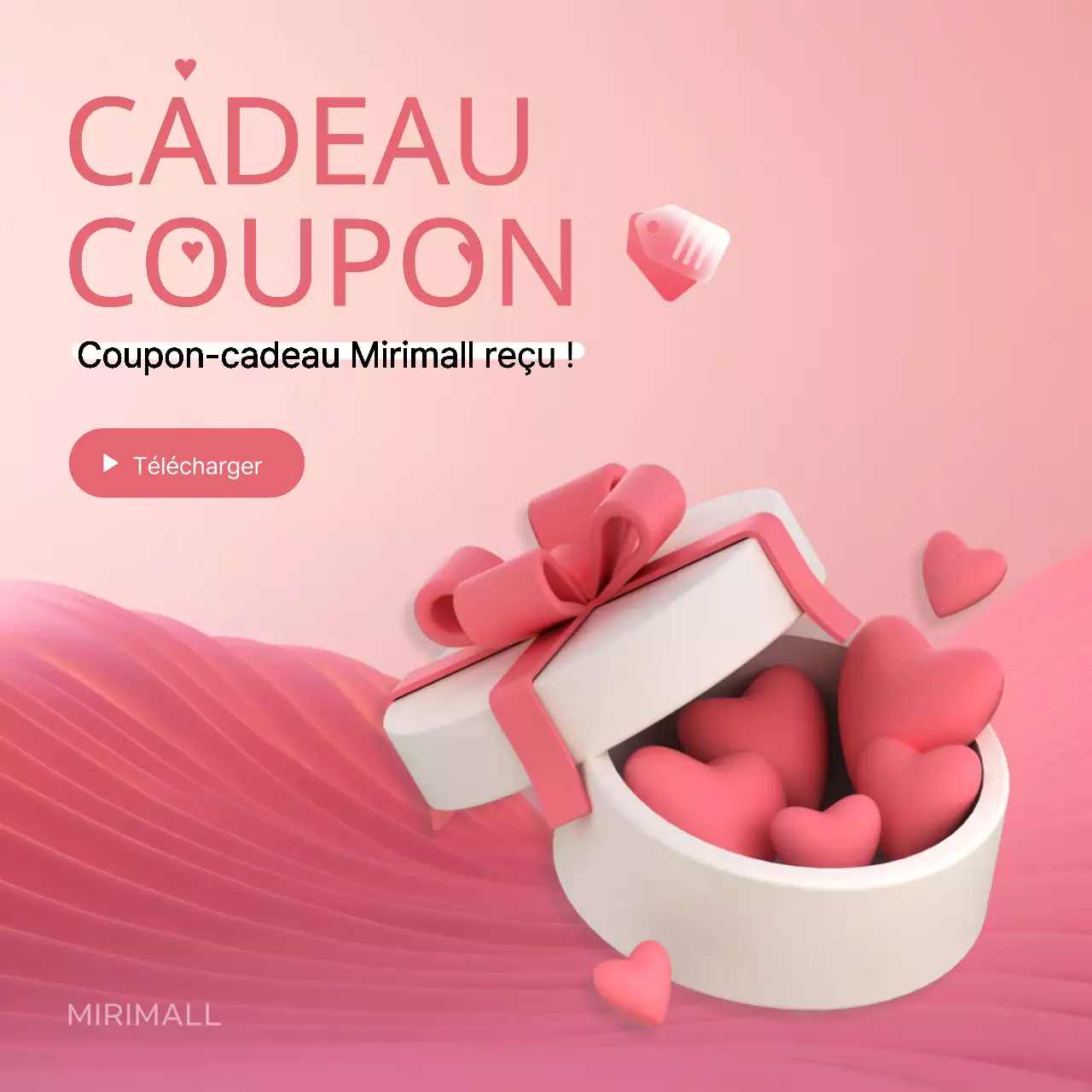 Coupon tendance événement promotionnel annonce en rose
