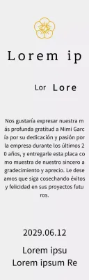 Placa de agradecimiento con concepto de listado de Line Flower