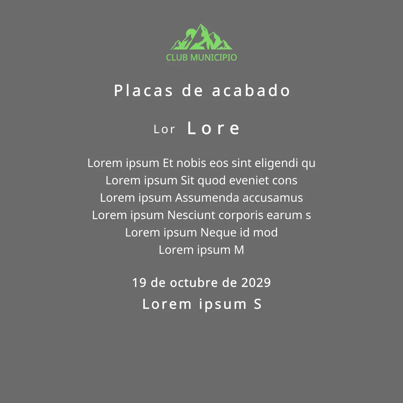 Placa de finisher de club de montaña con logotipo del club concepto con ilustración de montaña verde