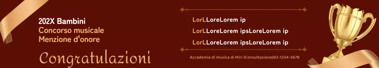 Elenco di classe dei premi di promozione scolastica con trofei e nastri dorati su sfondo rosso