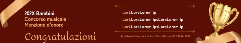 Elenco di classe dei premi di promozione scolastica con trofei e nastri dorati su sfondo rosso