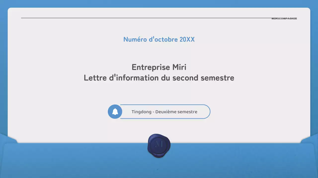Faites la promotion de votre lettre d'information avec une lettre simple en bleu et bleu marine