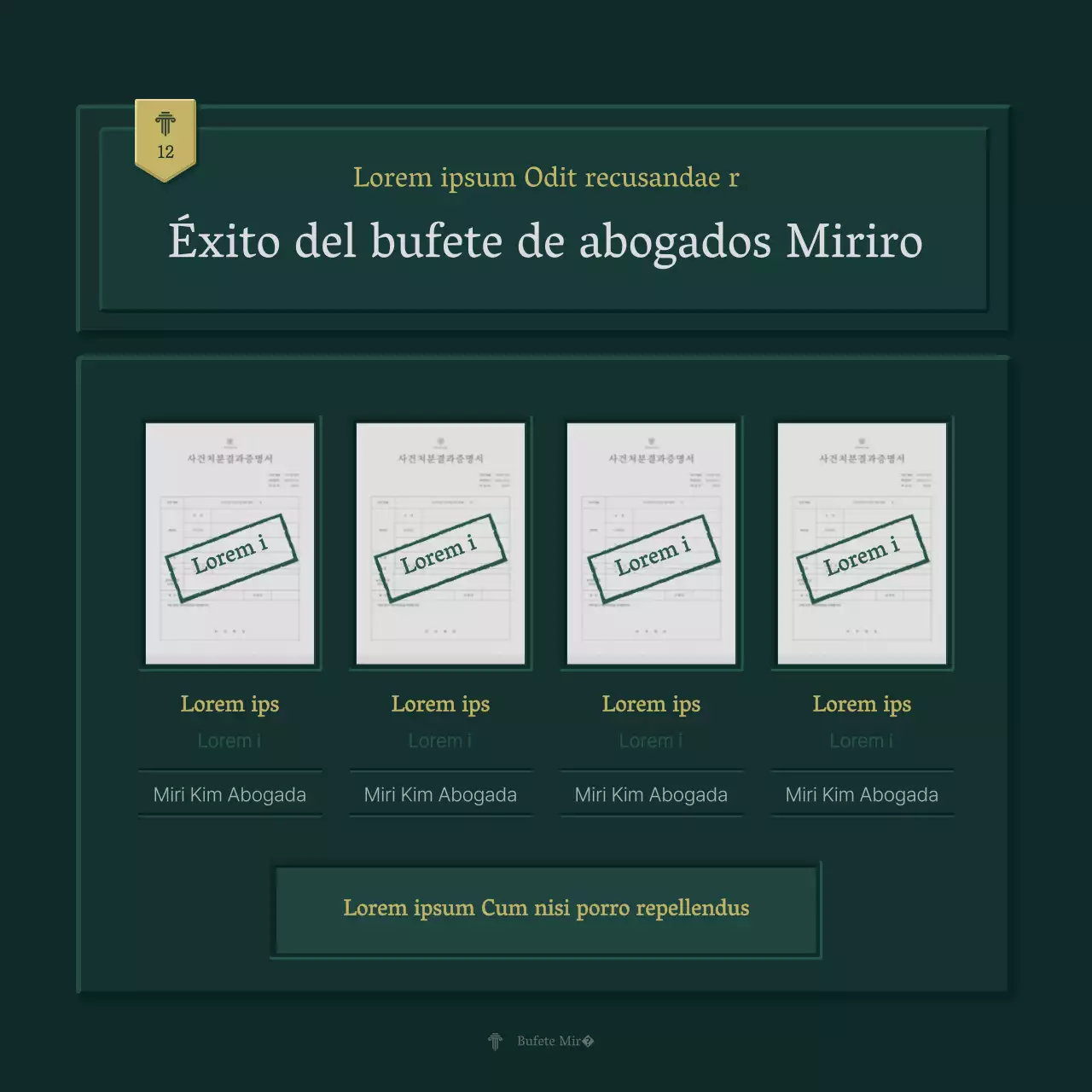 Perfil de empresa sencillo en verde y amarillo