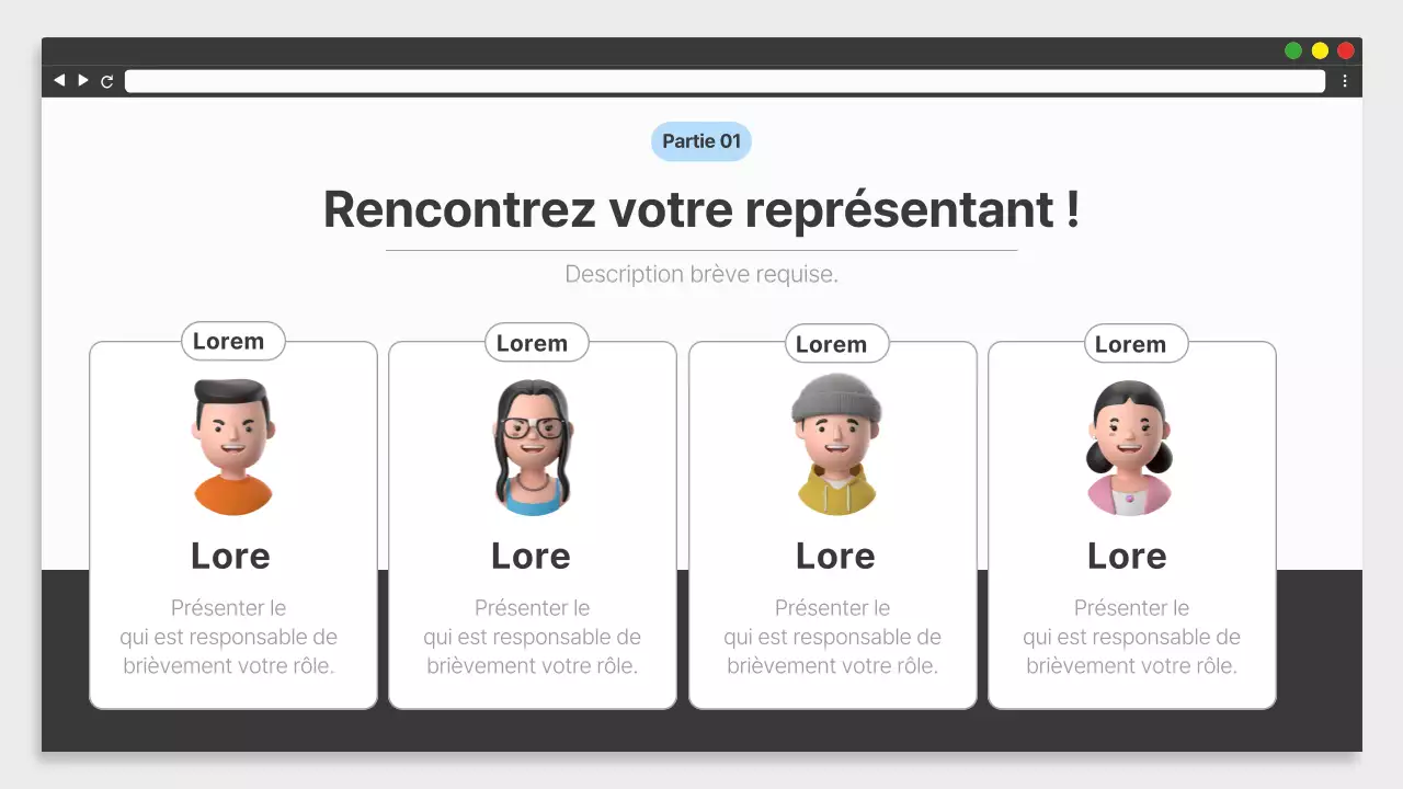 Matériel de formation simple en blanc et noir sur le lieu de travail