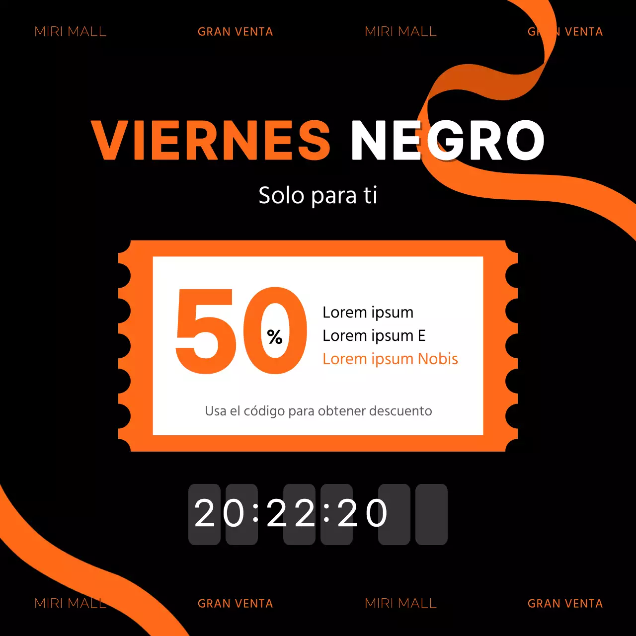 Anuncios del Black Friday en rojo y negro