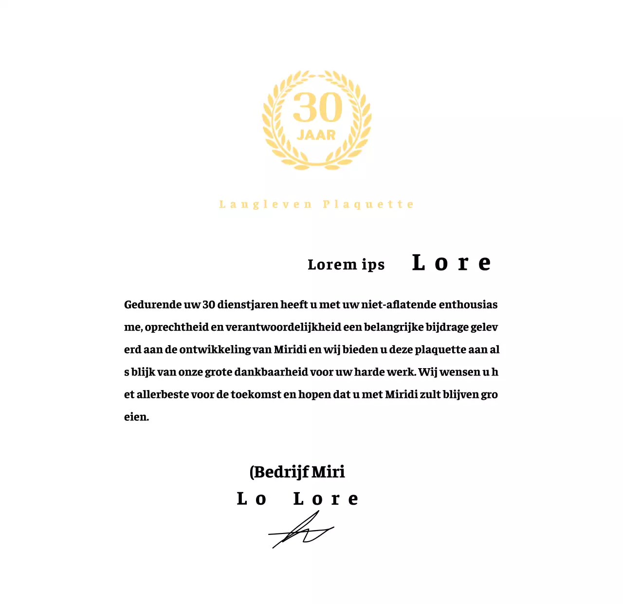 Bedrijfsbord met lauwer symbool concept