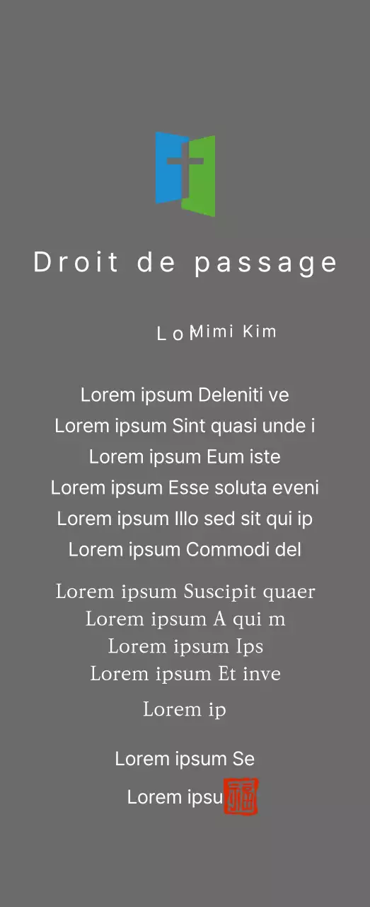 Plaque avec logo de l'église