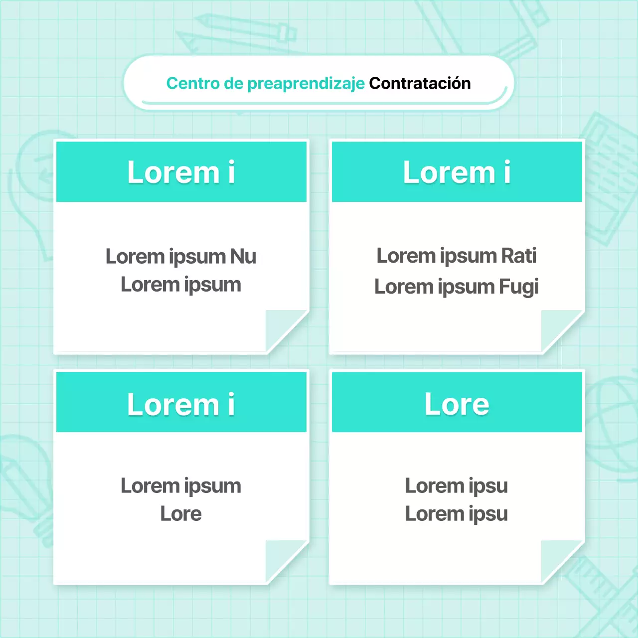 Anuncios de cursos de formación permanente modernos y básicos en menta y blanco