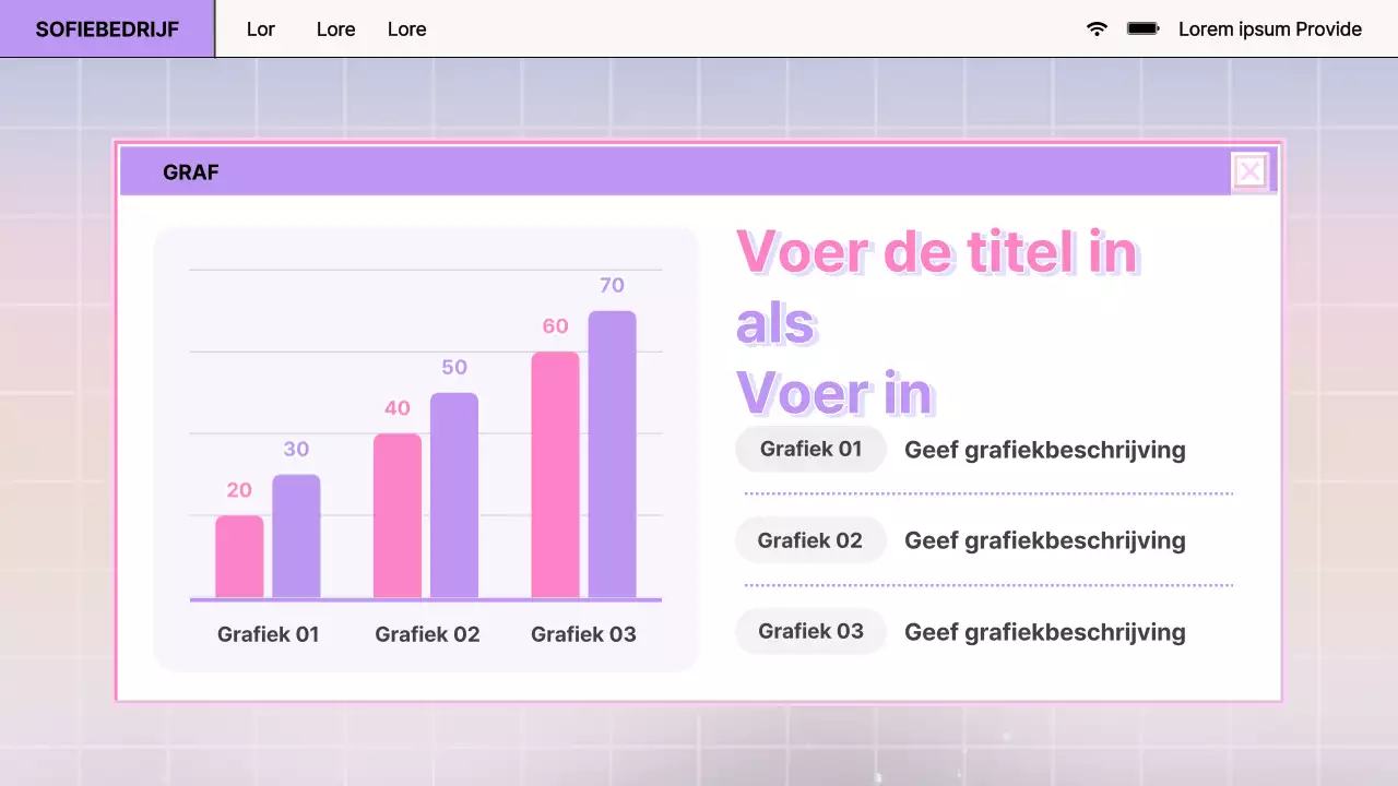 Retro browserontwerprapport in paars en roze