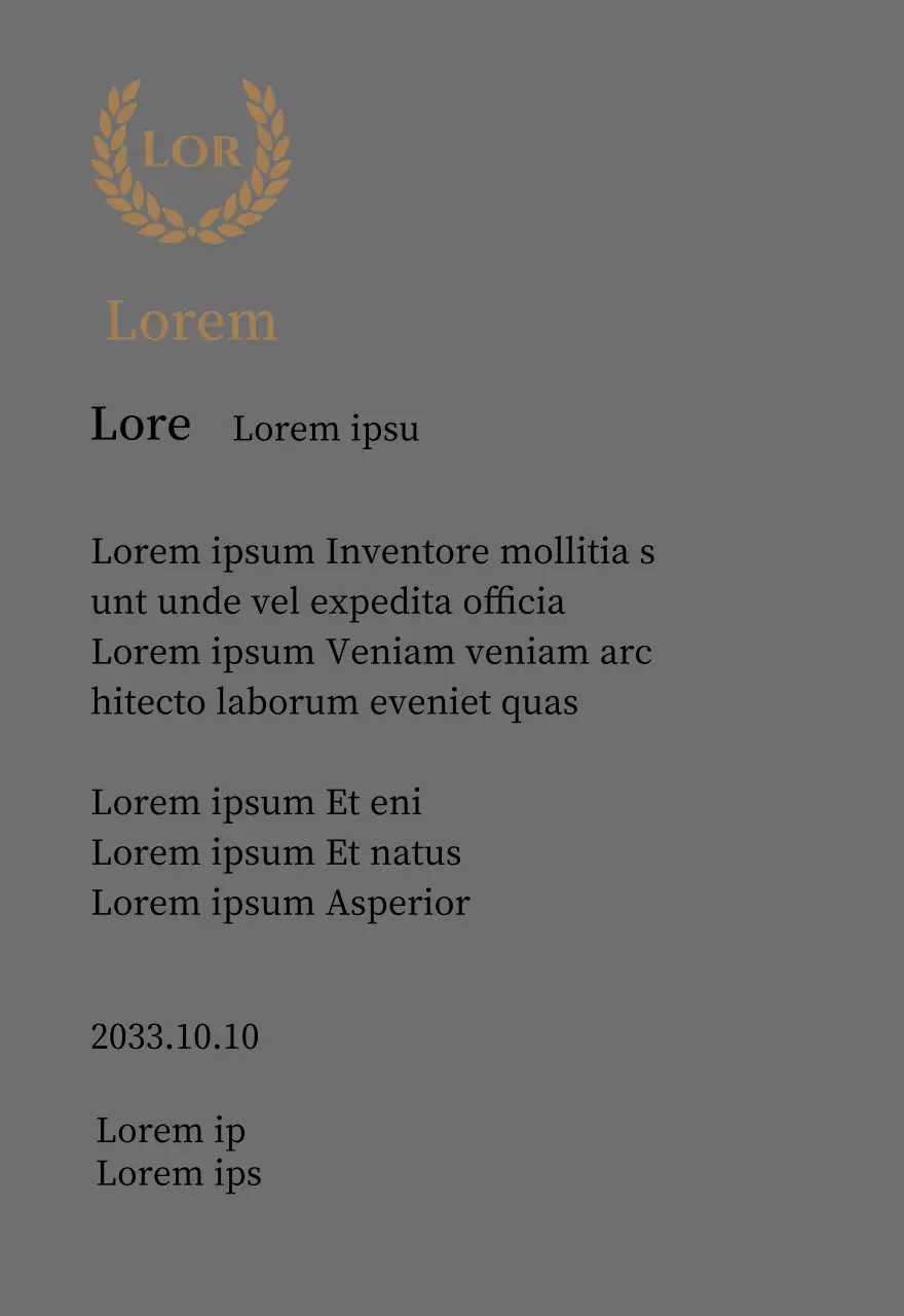 Luxuriöse Danksagungstafel mit goldenen Lorbeeren und Stempel