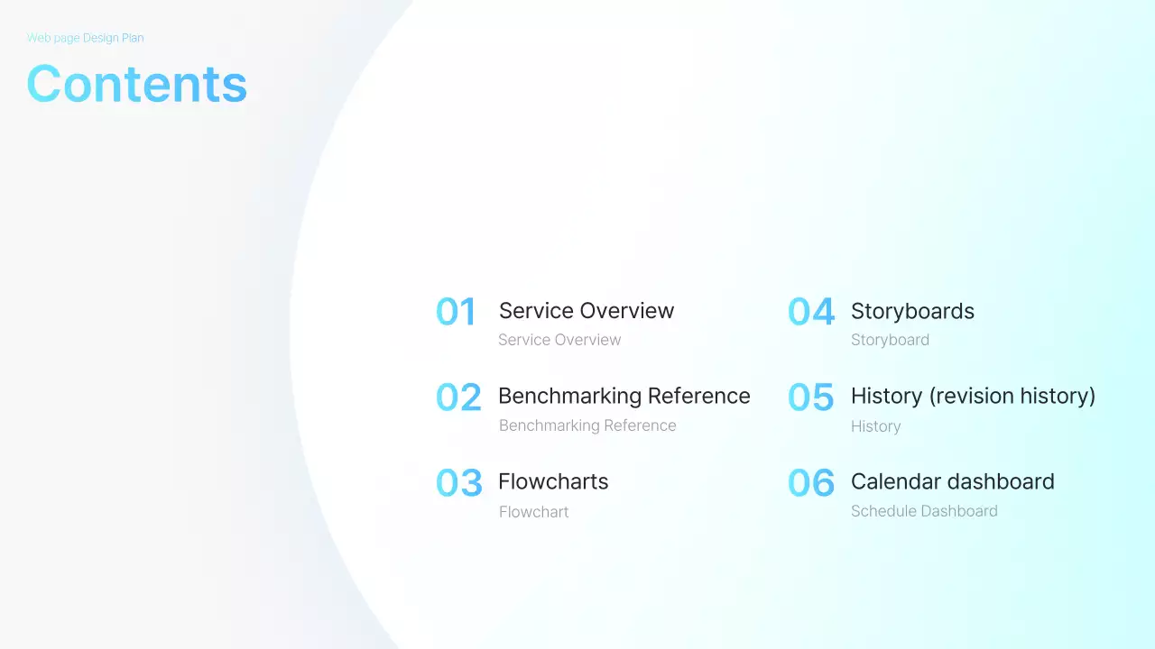 블루 모던 웹 디자인 플랜 프레젠테이션