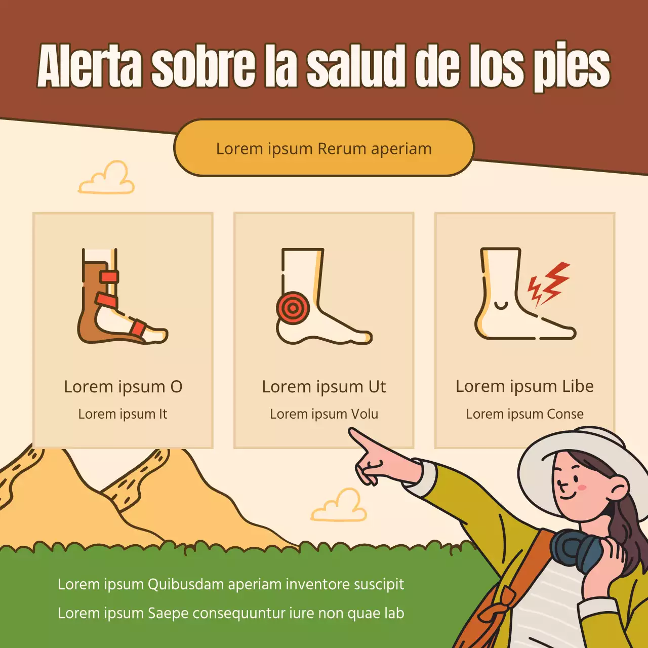 Guía de seguridad para el senderismo otoñal moderno en marrón y verde