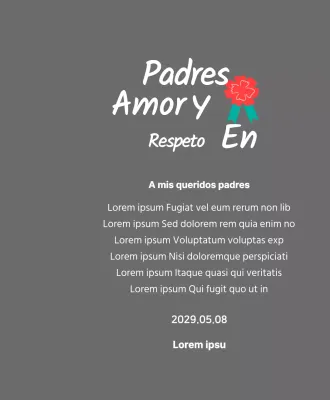 Caligrafía del Día de la Madre con ilustración de clavel rojo