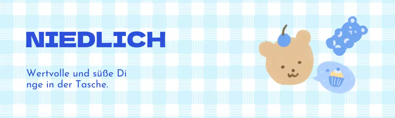 Checkered und niedlichen Charakter Waren Header tack